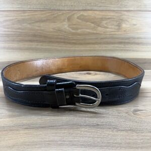 DON HUME Duty Belt 36 Black Leather 2.25 in Oklahoma USA Made